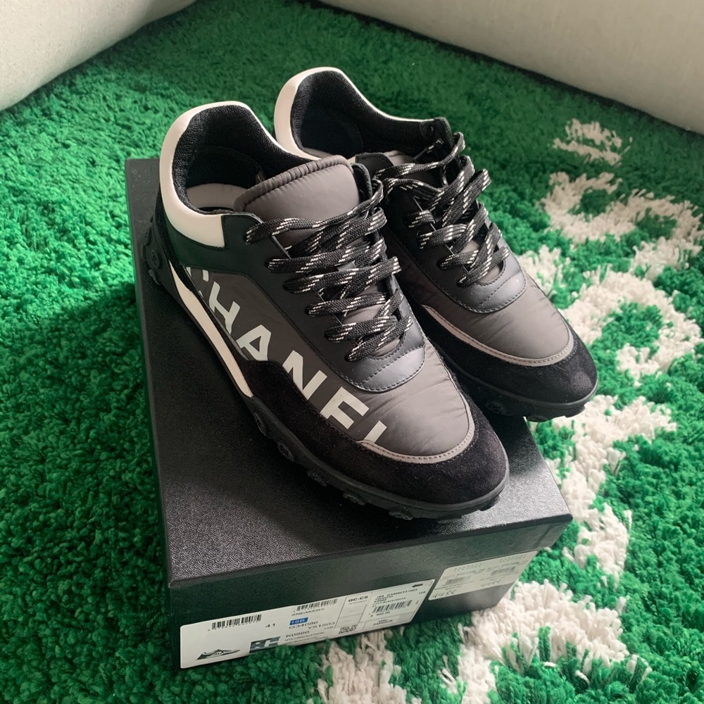 Chanel Black/White CC Logo Trainer Sneaker